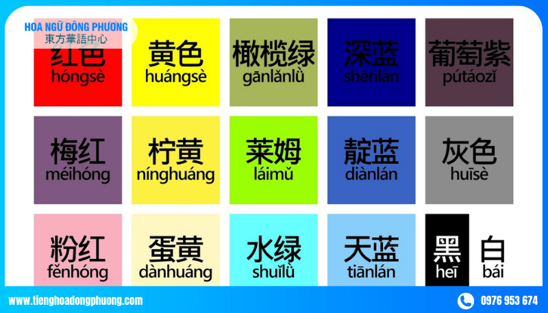 màu sắc trong tiếng Trung
